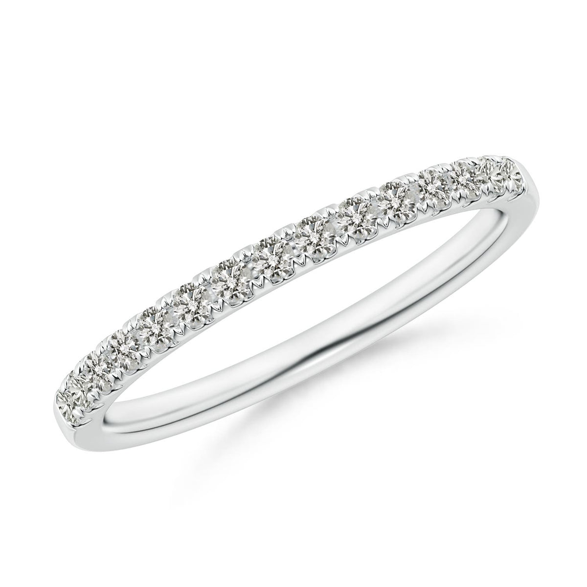 1.55 MM Half Eternity Round Diamond Wedding Ring for Her in 18K White Gold