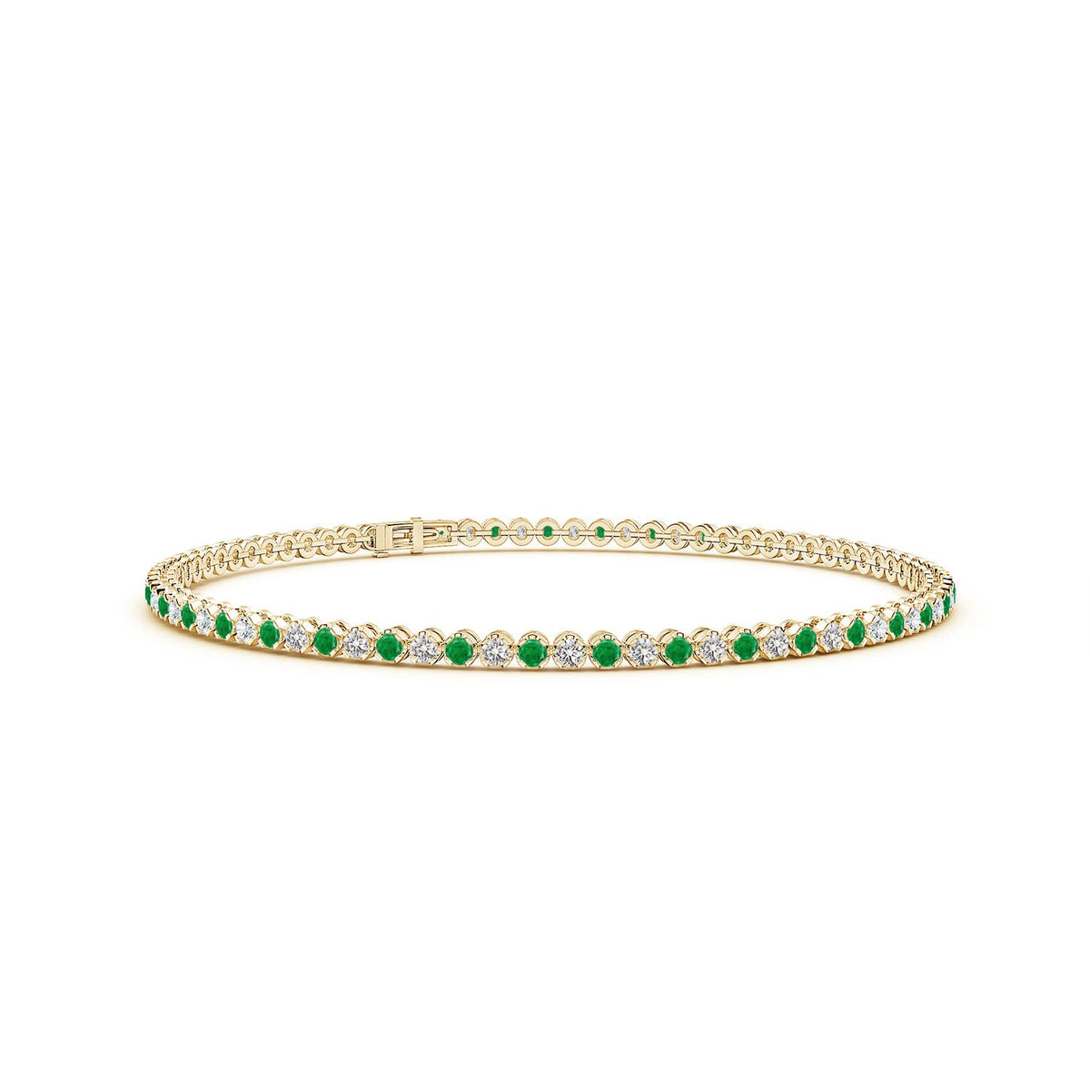 2.72 CTW Classic Round Ruby and Diamond Tennis Bracelet in 14K Yellow Gold