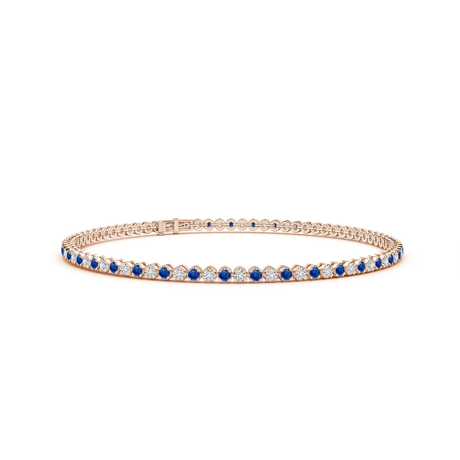 1.8 CTW Bezel-Set Sapphire Station Adjustable Ankle Bracelet in 14K Yellow Gold
