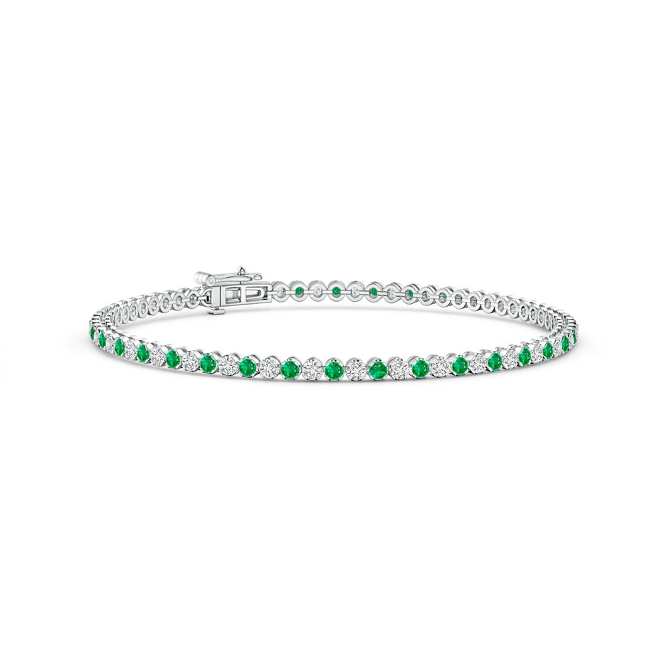 Classic Round Emerald and Diamond Tennis Bracelet