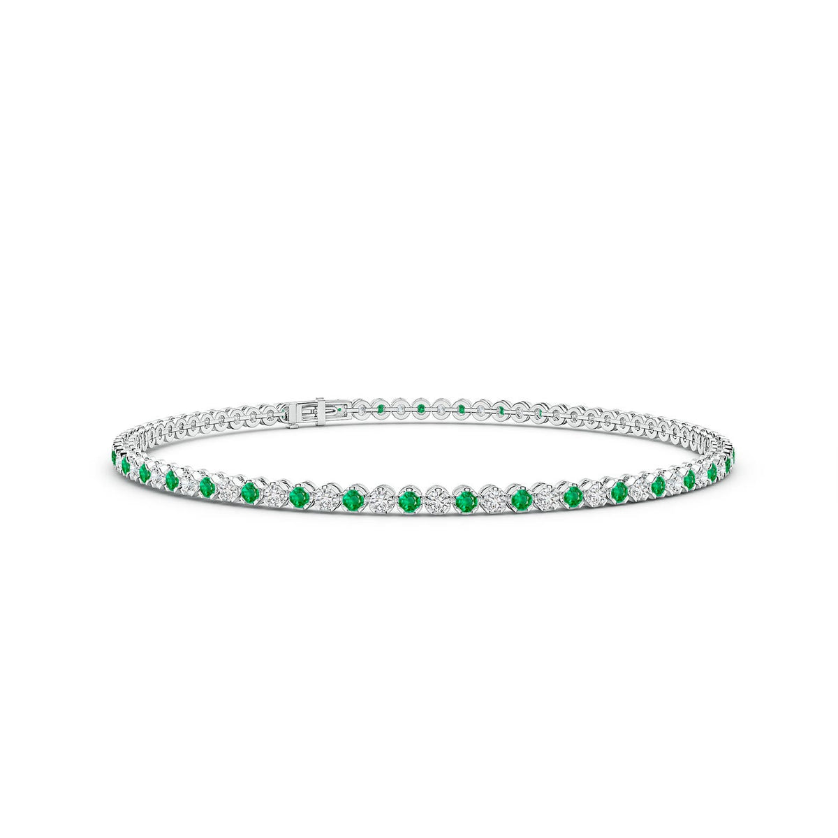 9.52 CTW Classic Round Sapphire and Diamond Tennis Bracelet in 14K Yellow Gold