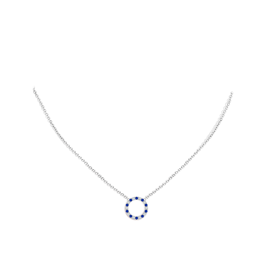Sapphire and Diamond Open Circle Eternity Pendant