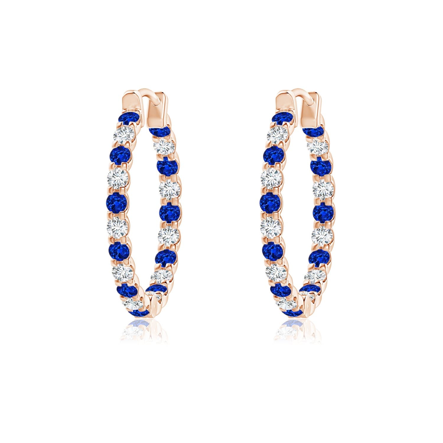 3.2 CTW Claw-Set Round Lab-Grown Blue Sapphire Solitaire Stud Earrings in 14K Yellow Gold