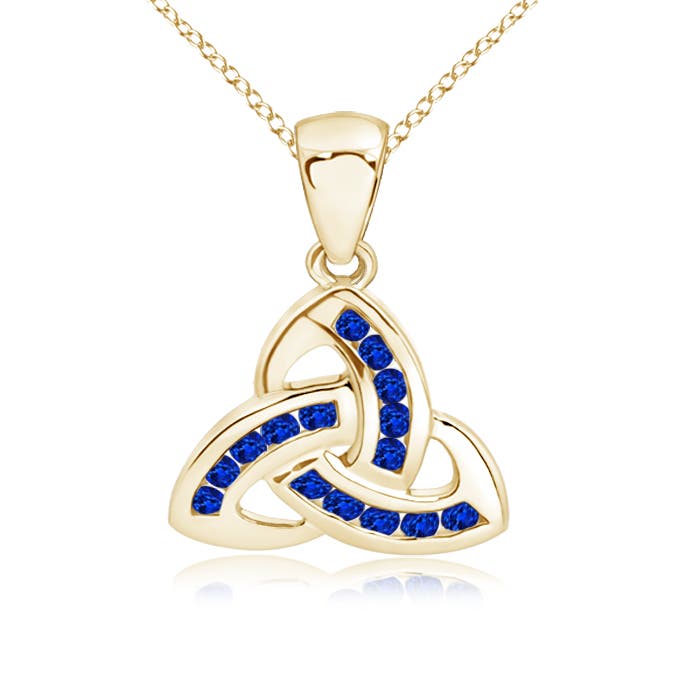 0.42 CTW Prong-Set Sapphire Tree Branch Necklace in 18K Rose Gold