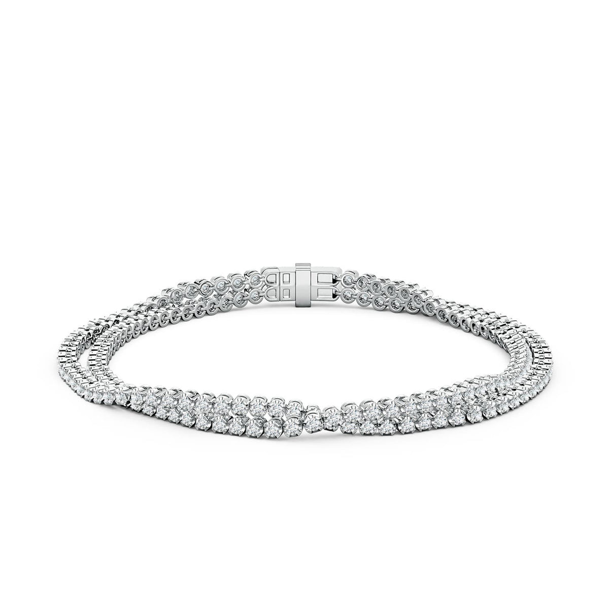17.5 CTW Lab-Grown Classic Diamond Linear Tennis Bracelet in 18K White Gold