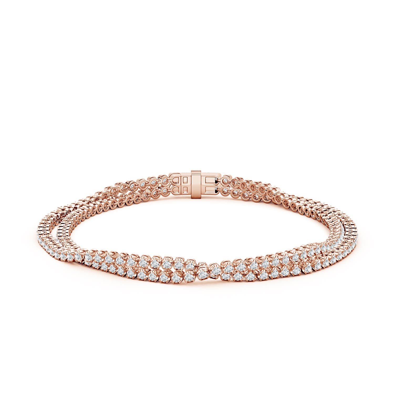 7.82 CTW Classic Round Diamond Tennis Bracelet in 14K Rose Gold