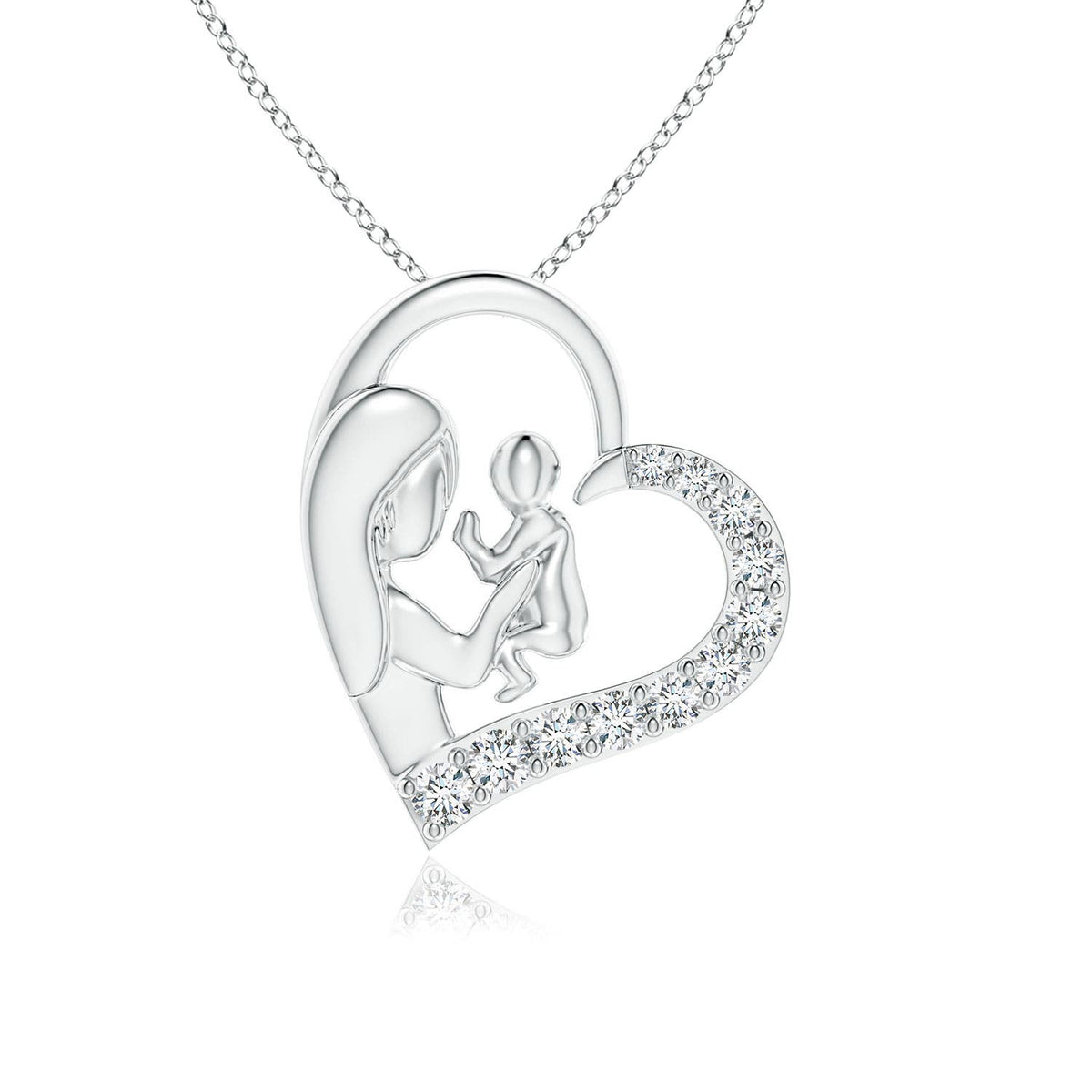 0.45 CTW Flat Prong-Set Emerald and Diamond Cross Pendant in 18K White Gold