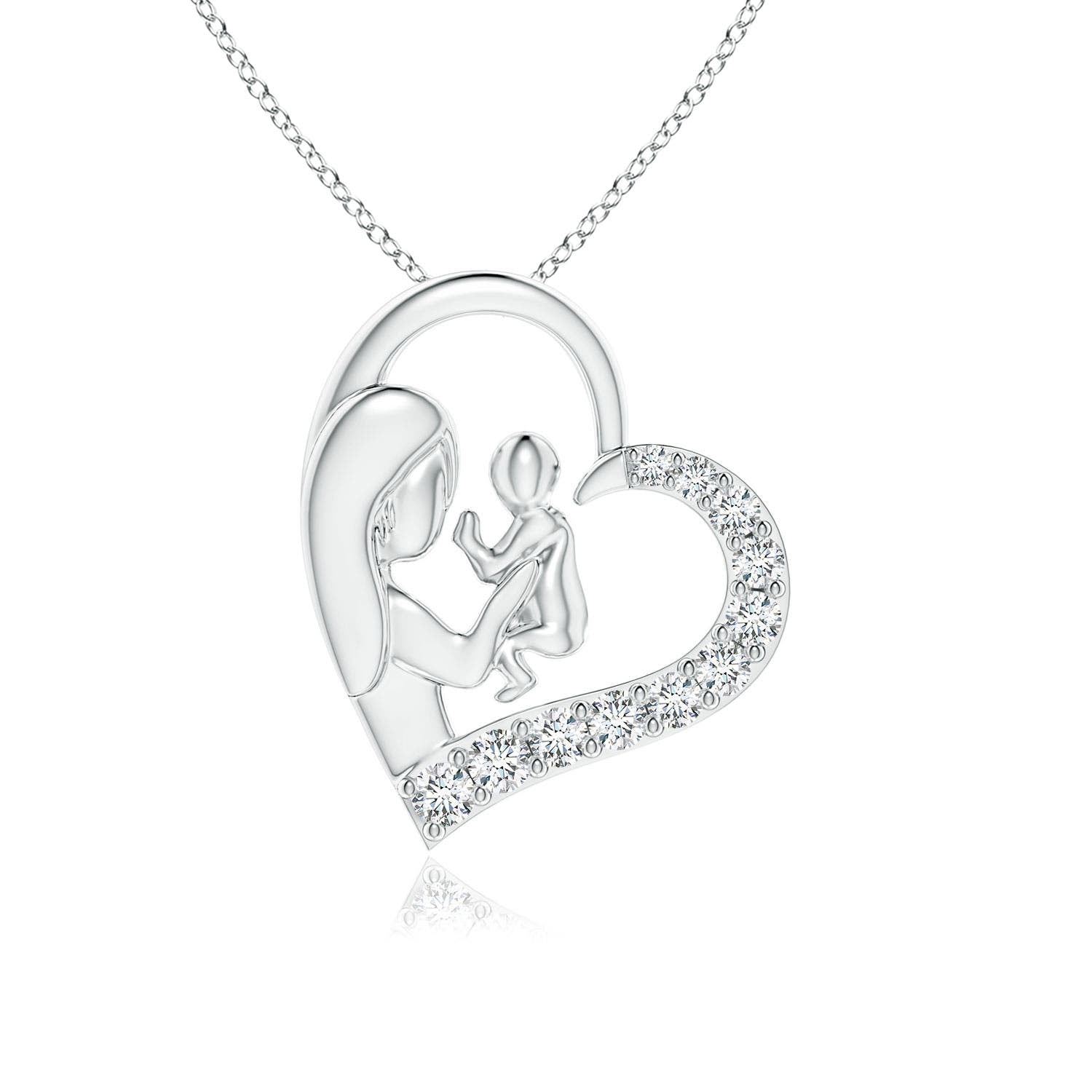 0.42 CTW Prong-Set Sapphire Tree Branch Necklace in 18K Rose Gold