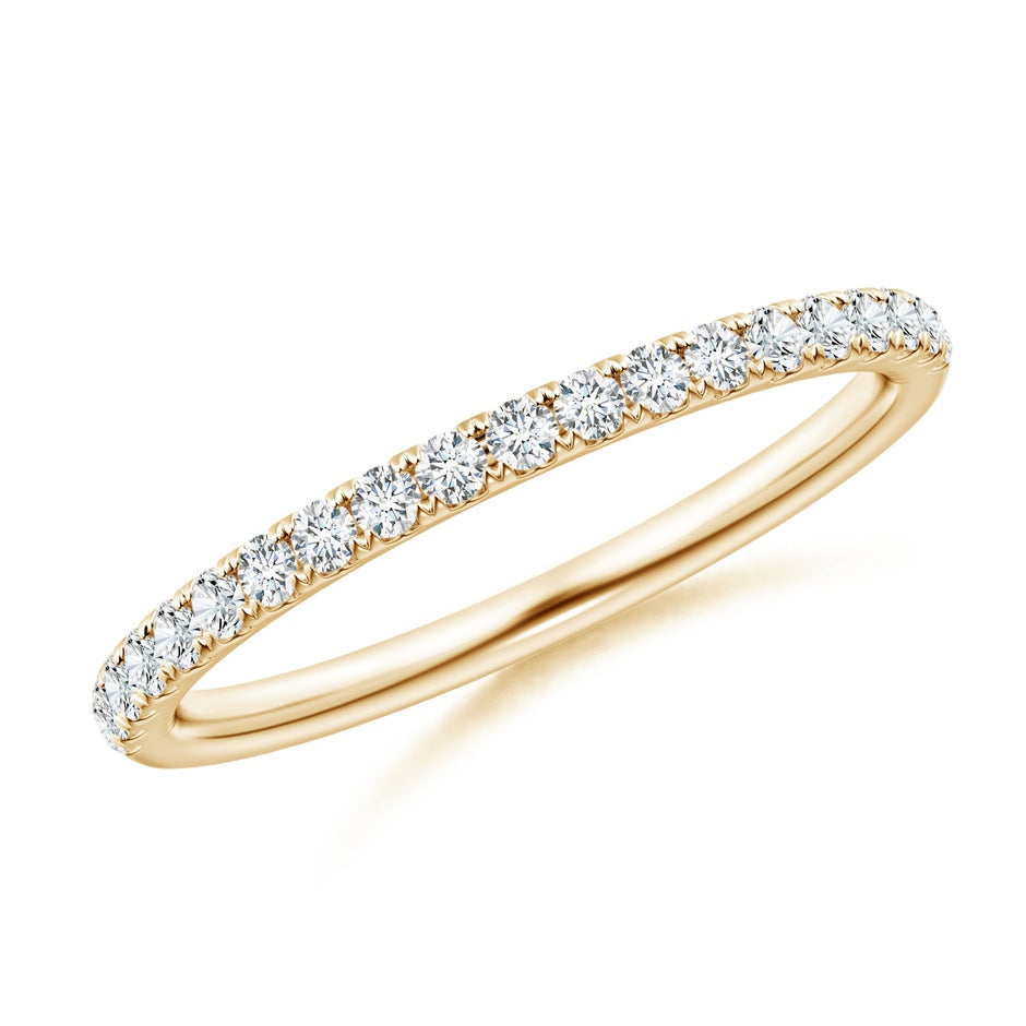 Lab-Grown Pave-Set Diamond Half Eternity Classic Wedding Ring