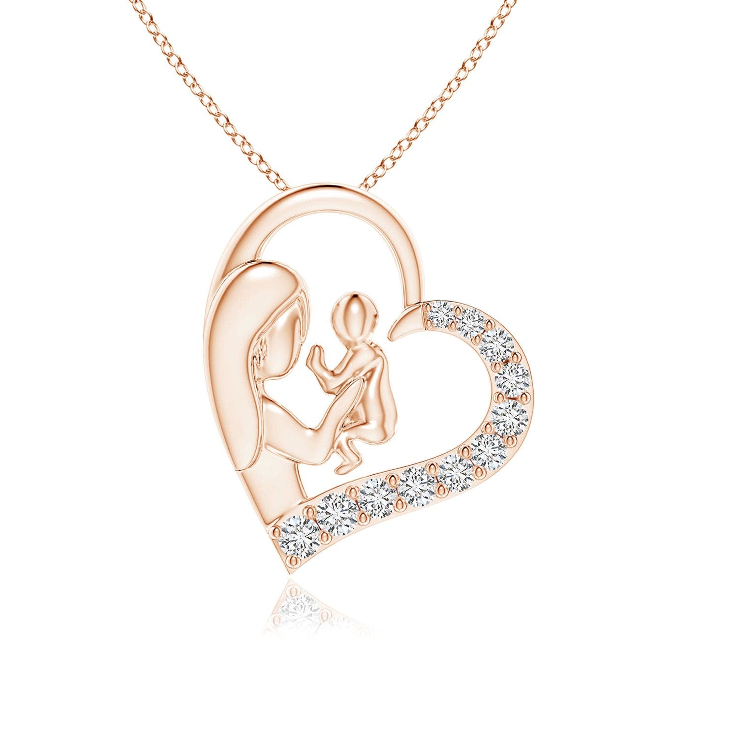 0.29 CTW Shell Style Oval Yellow Sapphire and Diamond Pendant in 14K Rose Gold