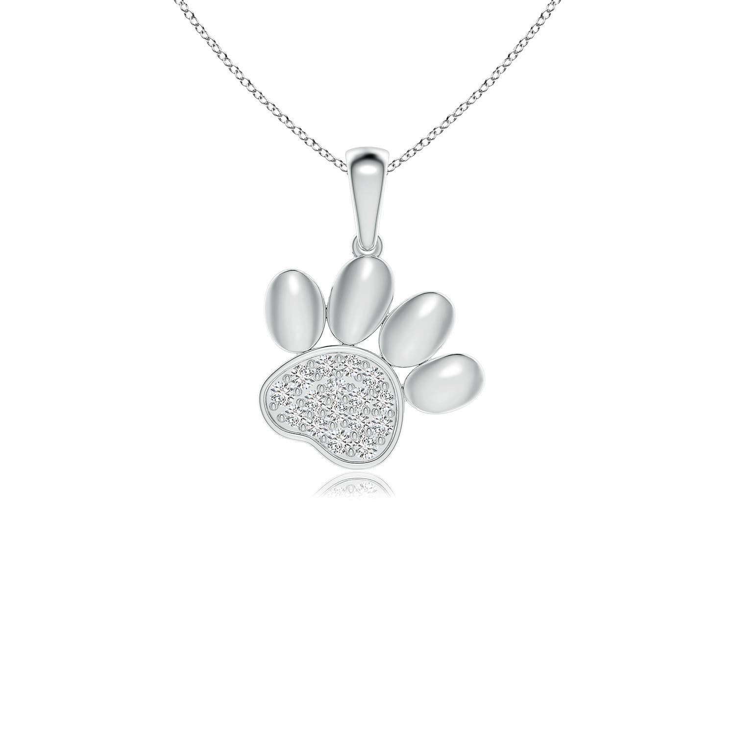 1.58 CTW pave-Set Diamond Paw Print Pendant in 18K Yellow Gold
