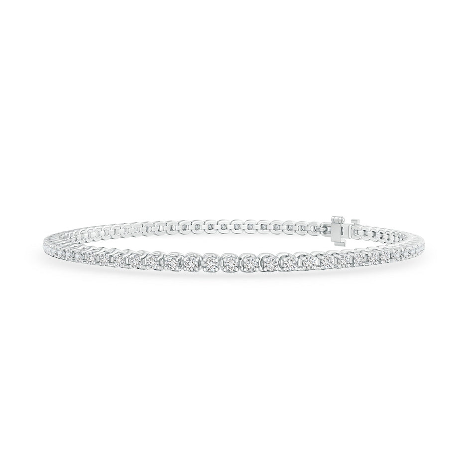 Prong-Set Round Diamond Eternity Stackable Bracelet