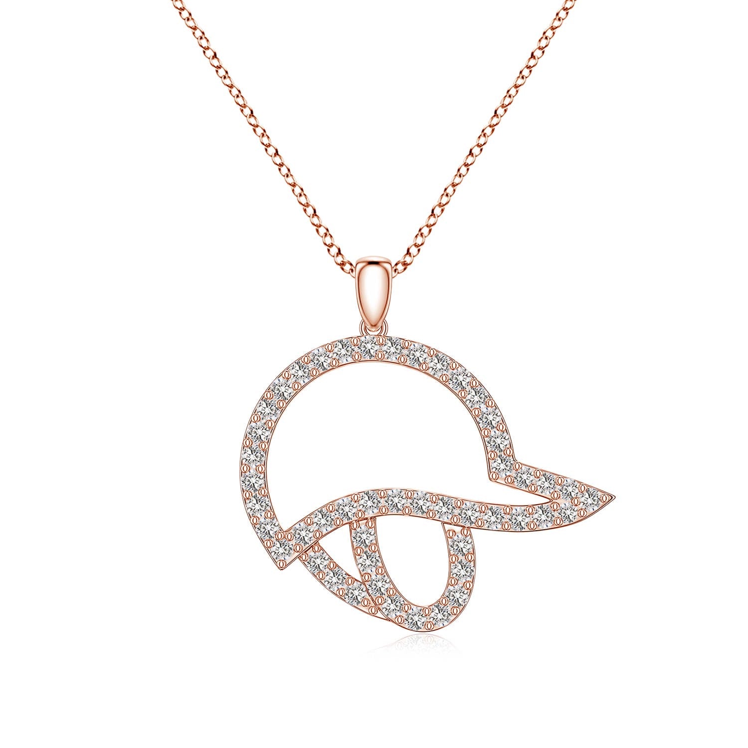 0.74 CTW Diamond Football Helmet-Inspired Charm Pendant in 18K Rose Gold