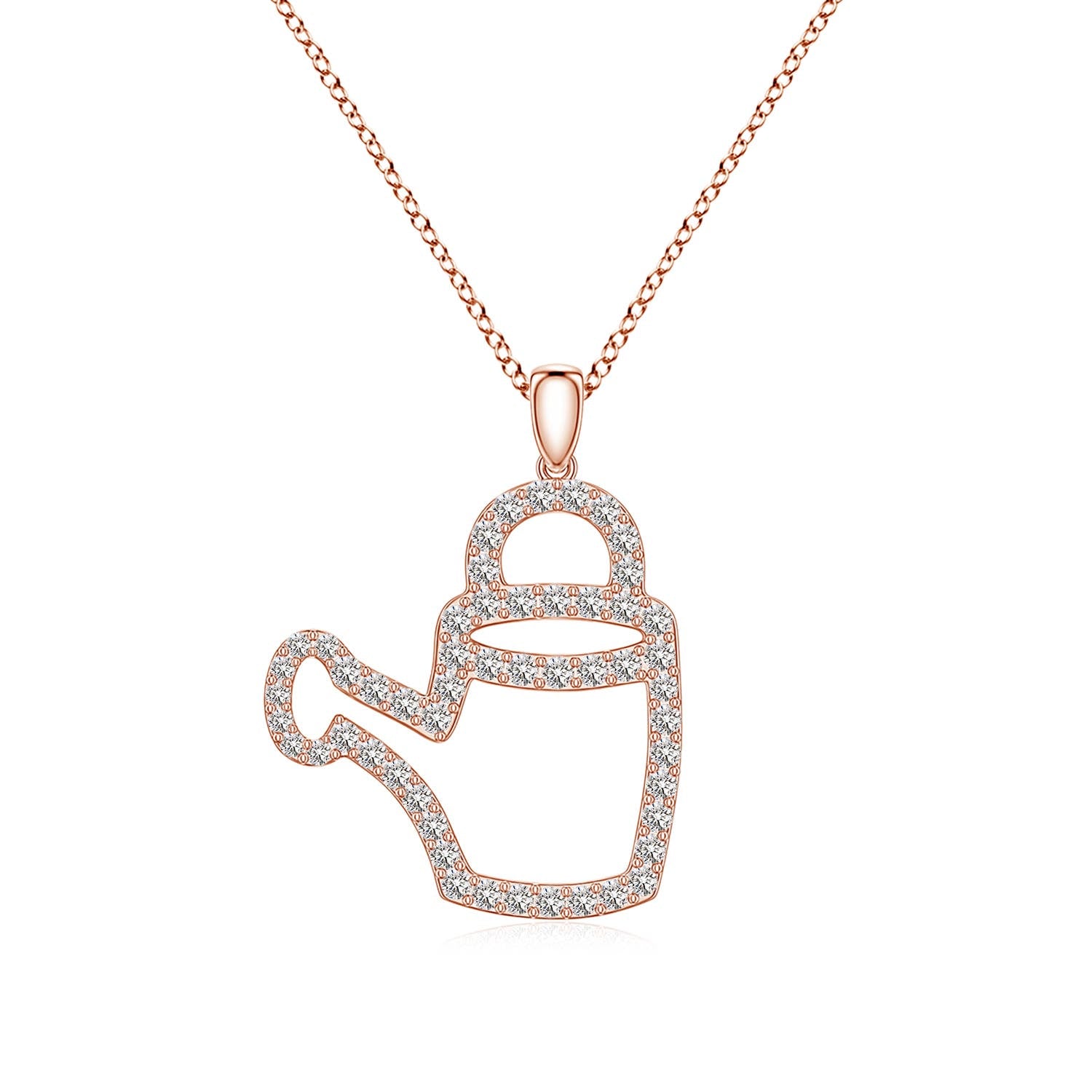 0.74 CTW Diamond Football Helmet-Inspired Charm Pendant in 18K Rose Gold