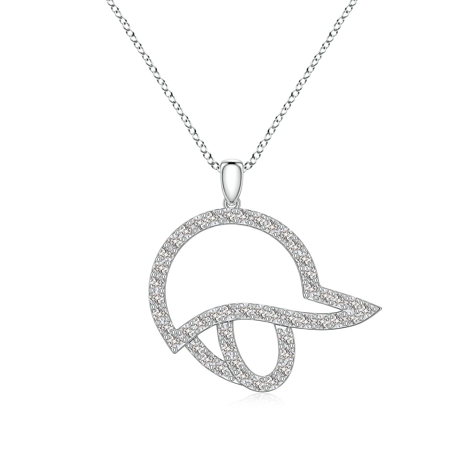 0.74 CTW Diamond Football Helmet-Inspired Charm Pendant in 18K White Gold
