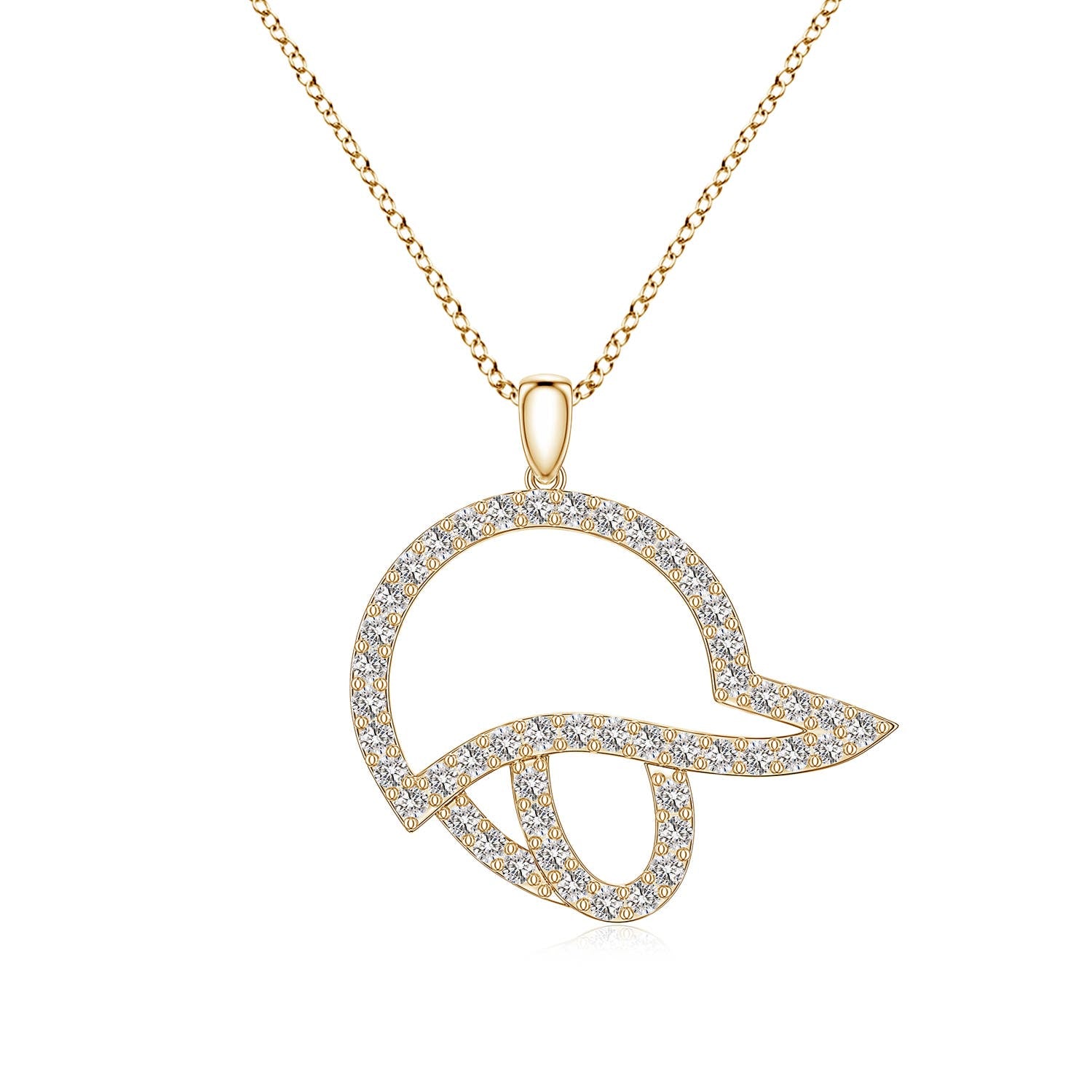 0.74 CTW Diamond Football Helmet-Inspired Charm Pendant in 18K Yellow Gold