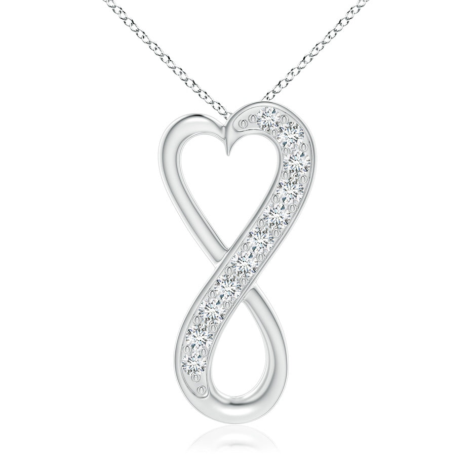 Pave-Set Diamond Infinity Heart Pendant