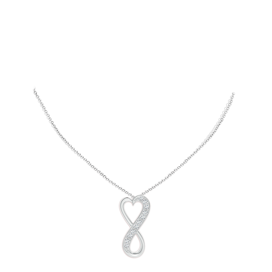 Pave-Set Diamond Infinity Heart Pendant