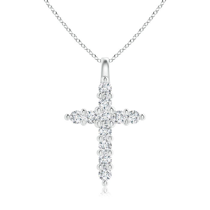 0.74 CTW Marquise and Round Tanzanite Cross Pendant in Platinum