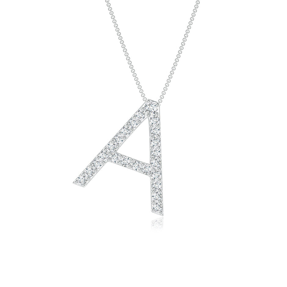 Prong-Set Diamond Capital 'A' Initial Pendant