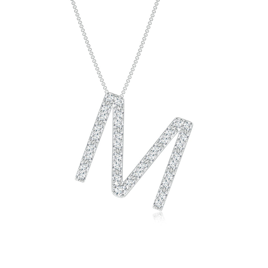Prong-Set Diamond Capital 'M' Initial Pendant