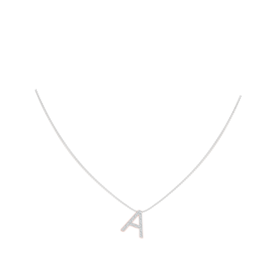 Prong-Set Diamond Capital 'A' Initial Pendant