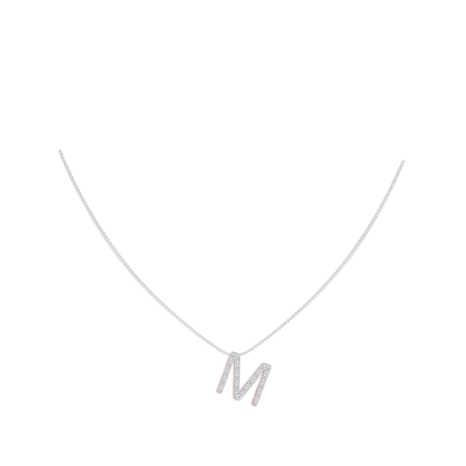 Prong-Set Diamond Capital 'M' Initial Pendant