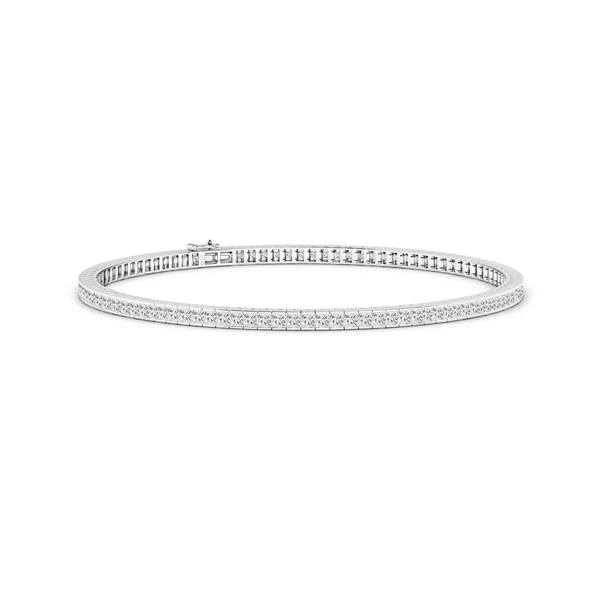 12.5 CTW Channel-Set Princess-Cut Diamond Tennis Bracelet in 14K Rose Gold