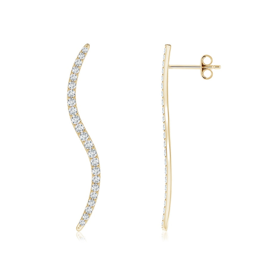 Natori x Angara Shangri-la - Brush Stroke Diamond 35mm Shangri-La Stud Earrings