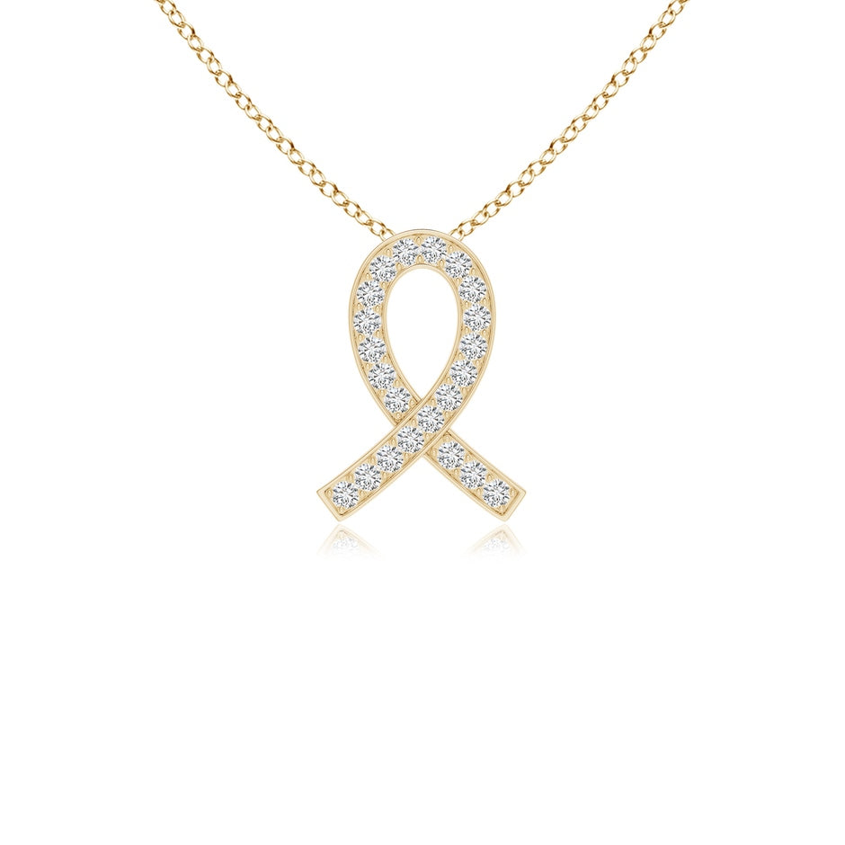 Pave-Set Diamond Awareness Ribbon Pendant