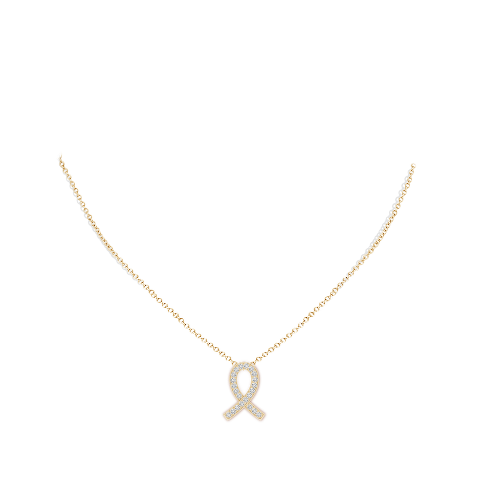 Pave-Set Diamond Awareness Ribbon Pendant