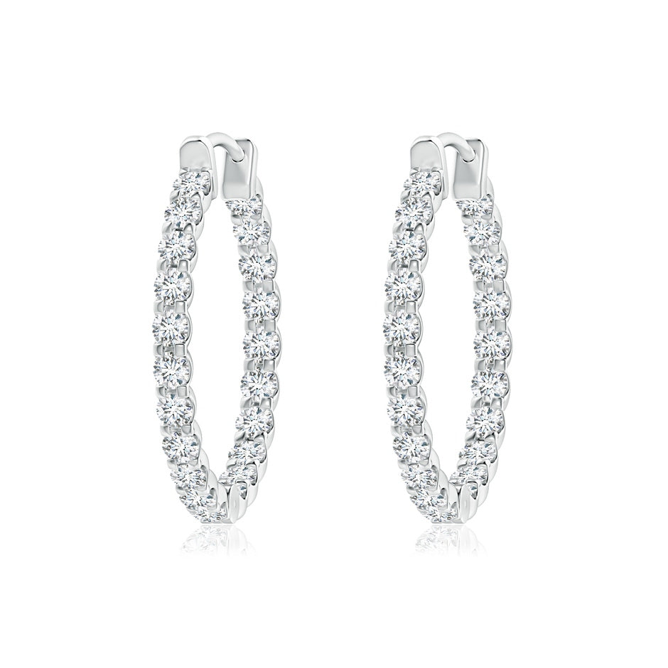 Prong-Set Round Lab-Grown Diamond Inside Out Hoop Earrings