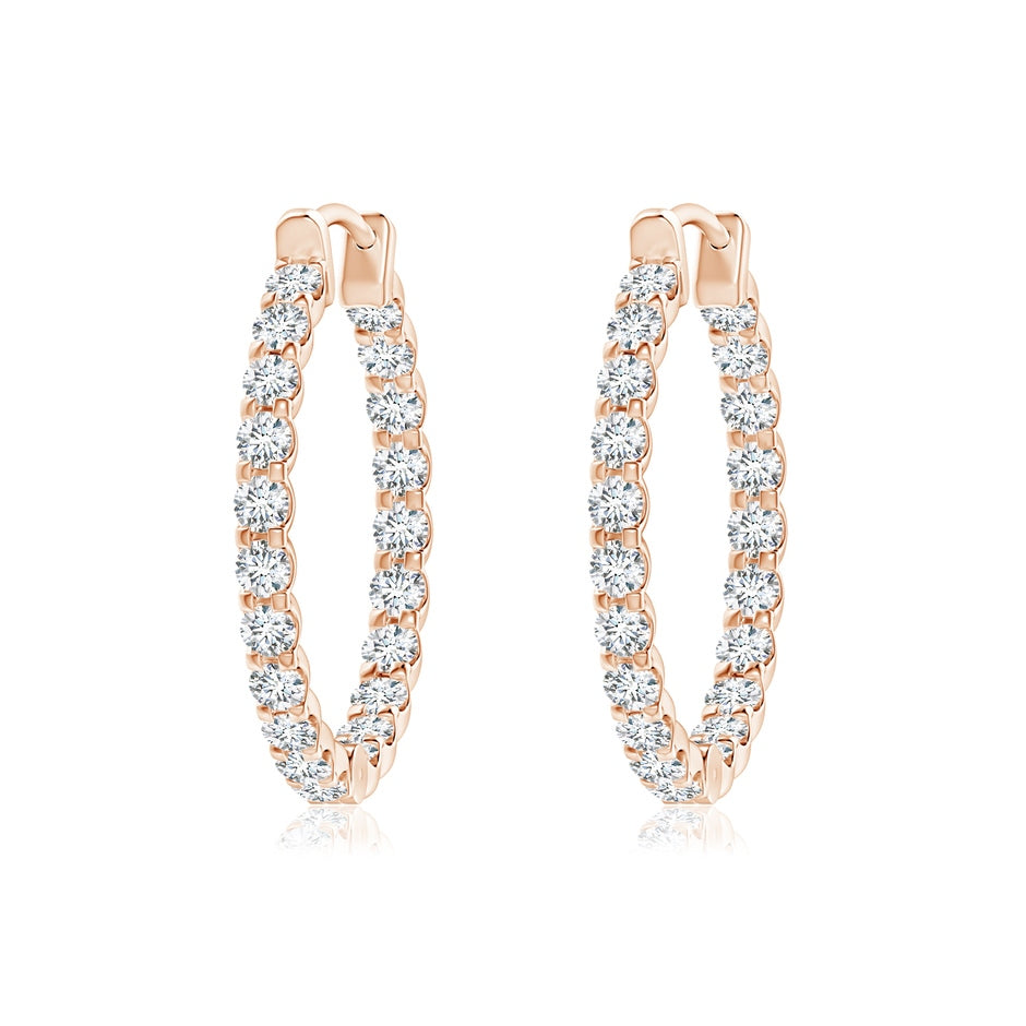 Prong-Set Round Lab-Grown Diamond Inside Out Hoop Earrings