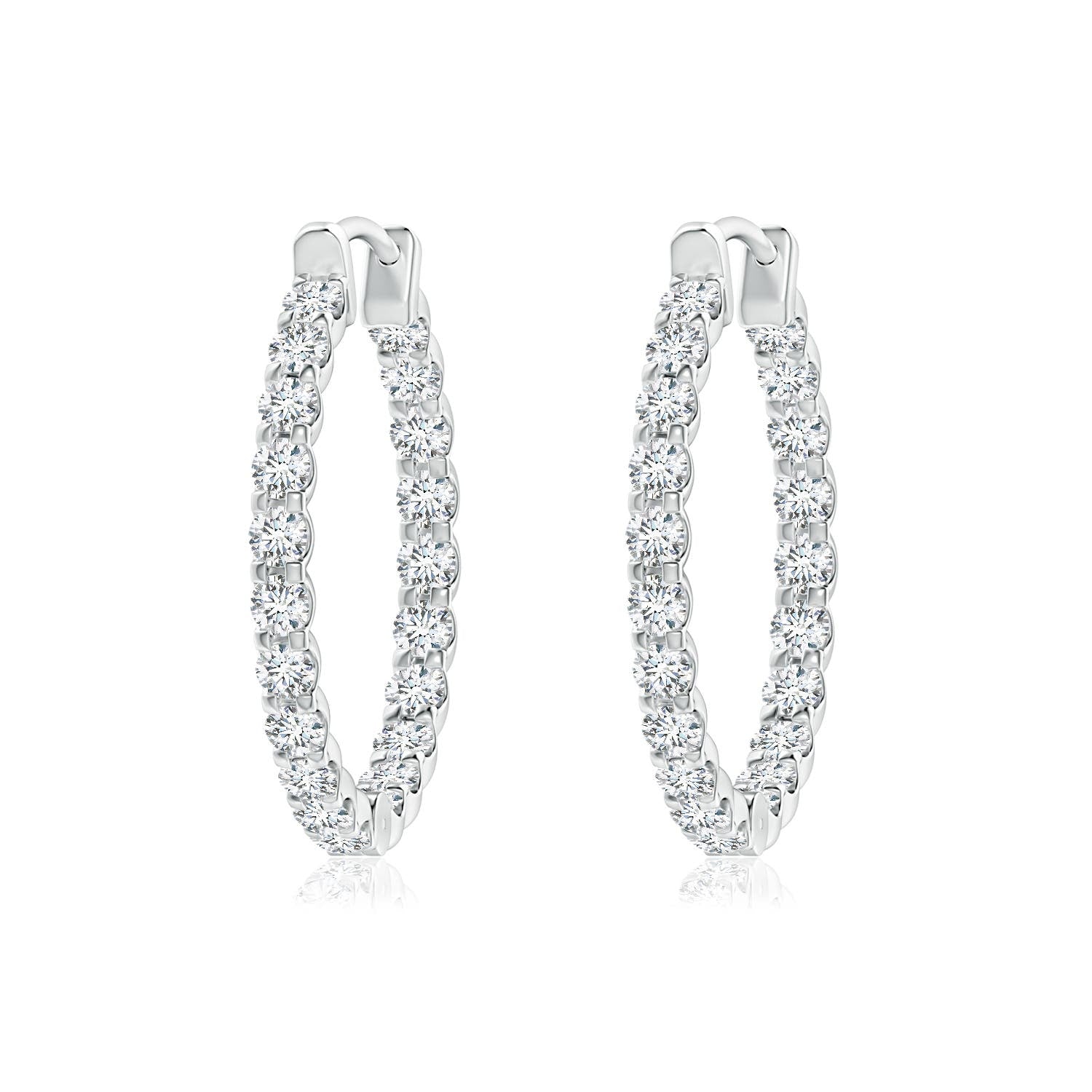 0.78 CTW Solitaire Oval Moonstone Swirl Drop Earrings with Diamond in 18K White Gold