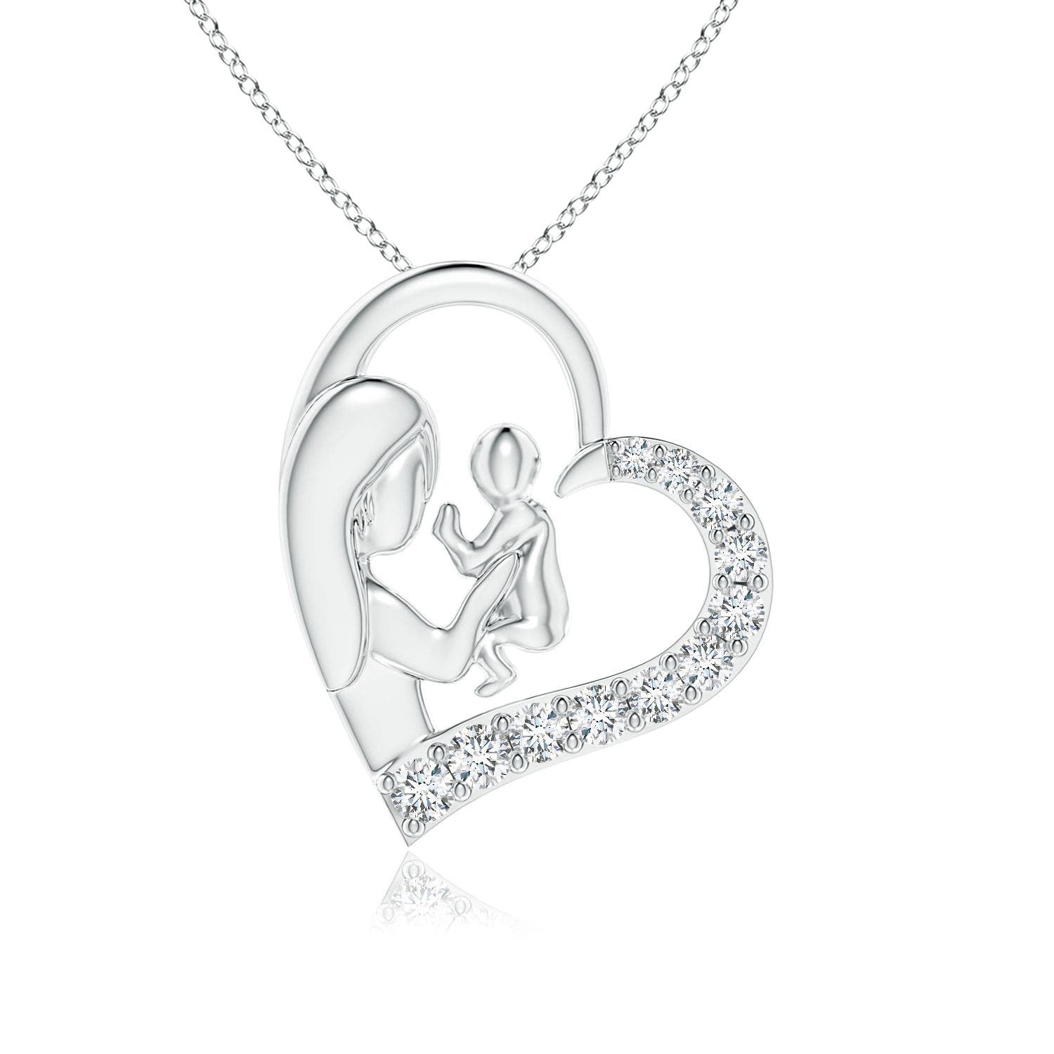 0.31 CTW Shell Style Heart Ruby Infinity Pendant in 18K White Gold