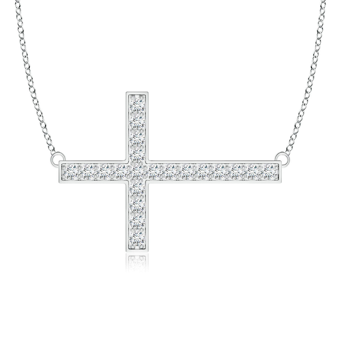 1.65 CTW Flat Prong-Set Emerald Cross Pendant in Silver