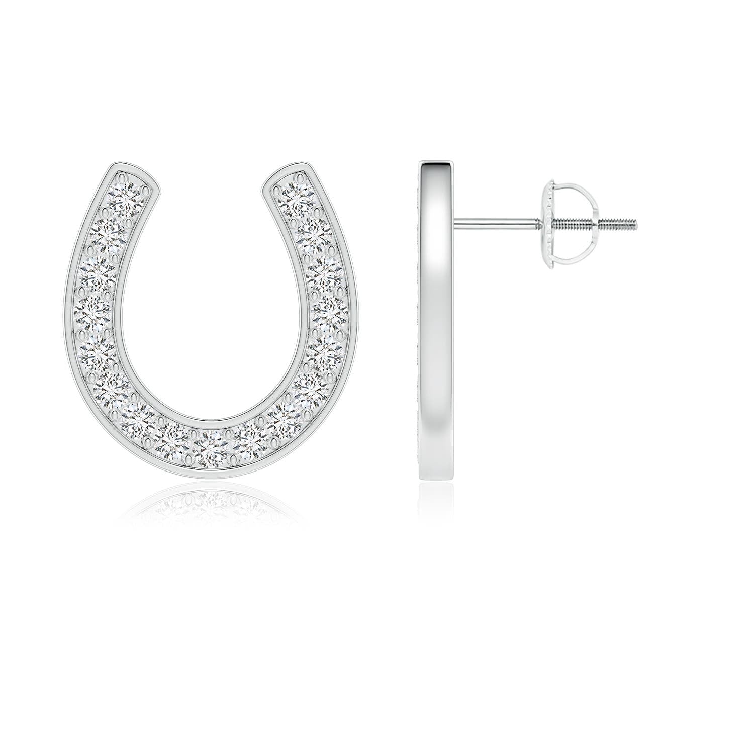 1.11 CTW Round Diamond Four Leaf Clover Stud Earrings in Platinum