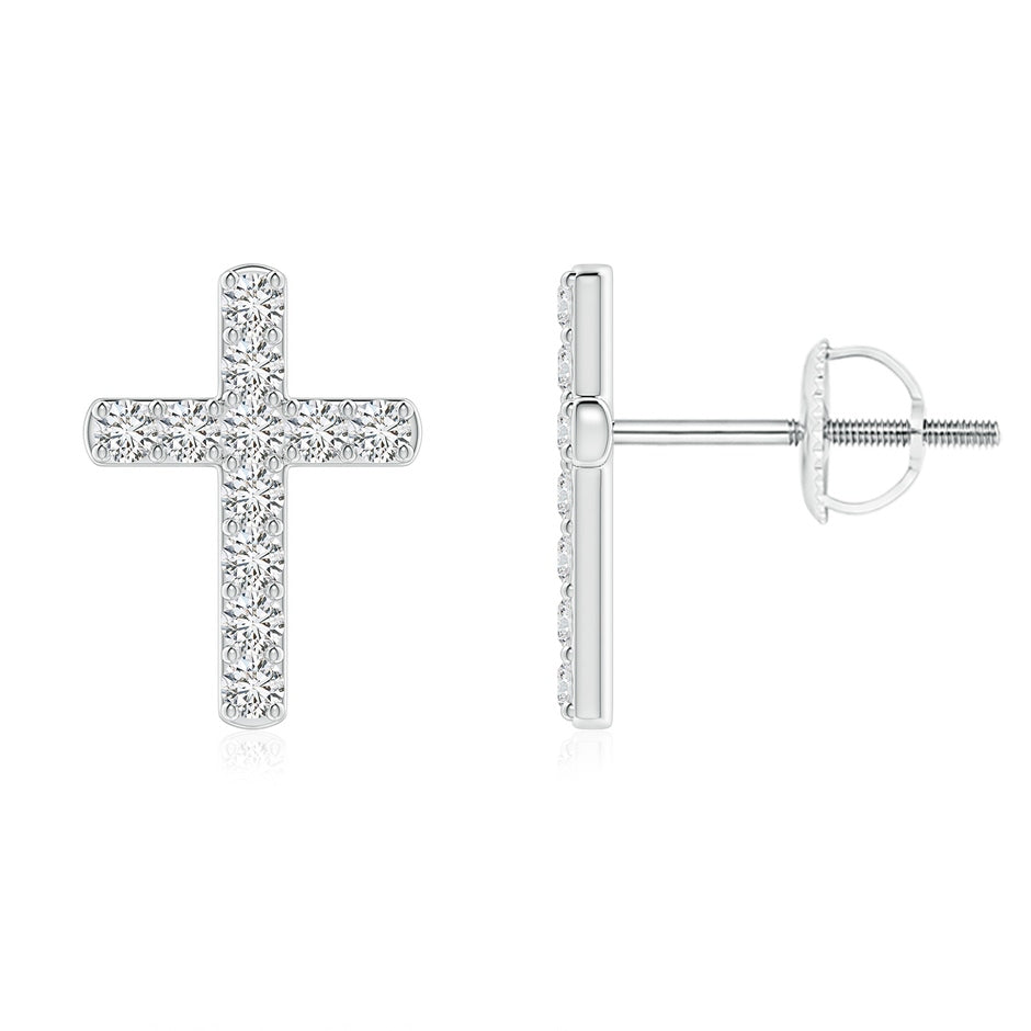 Diamond Cross Stud Earrings