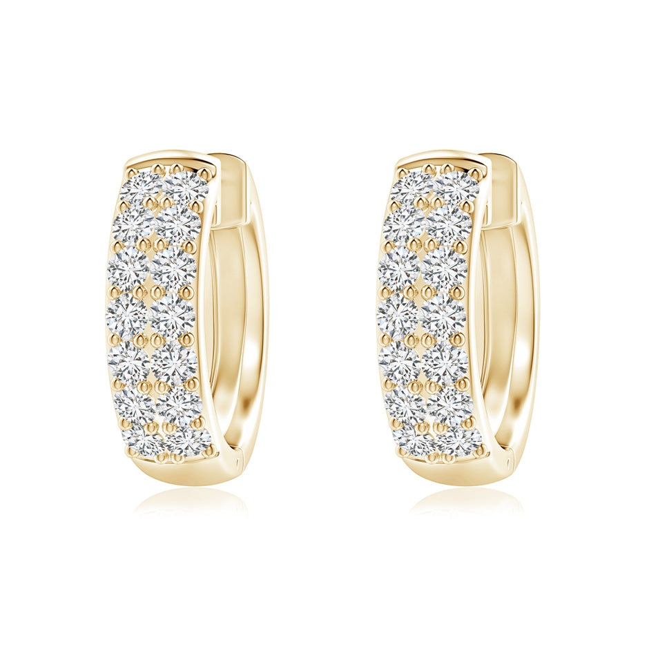 Twin-Row Diamond Hoop Earrings