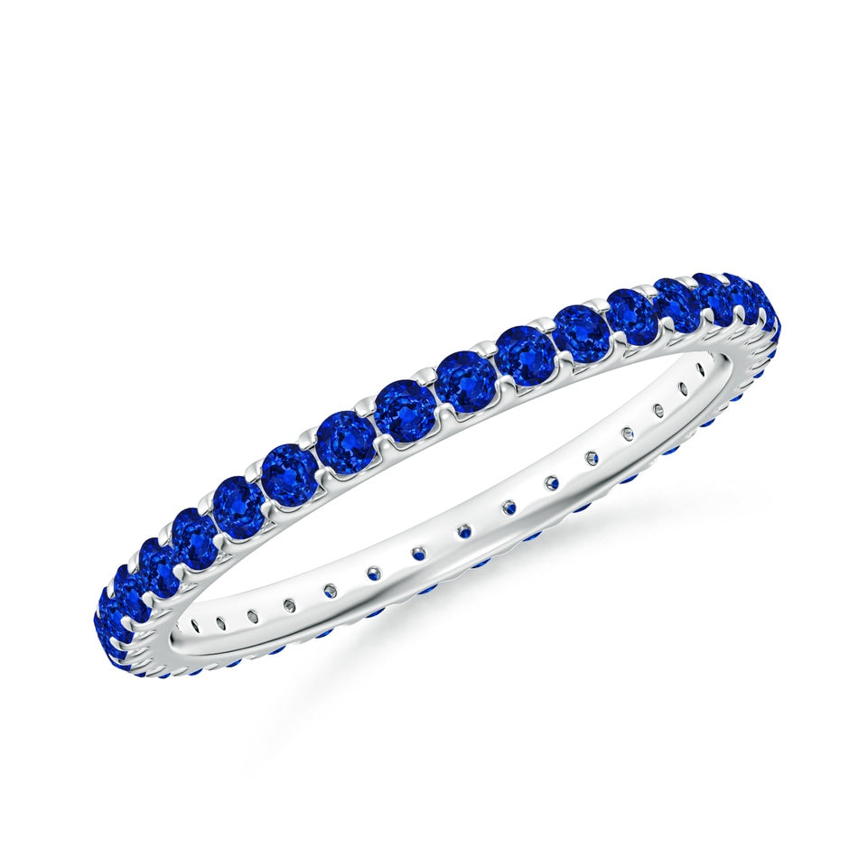 Shared Prong Set Eternity Sapphire Wedding Ring