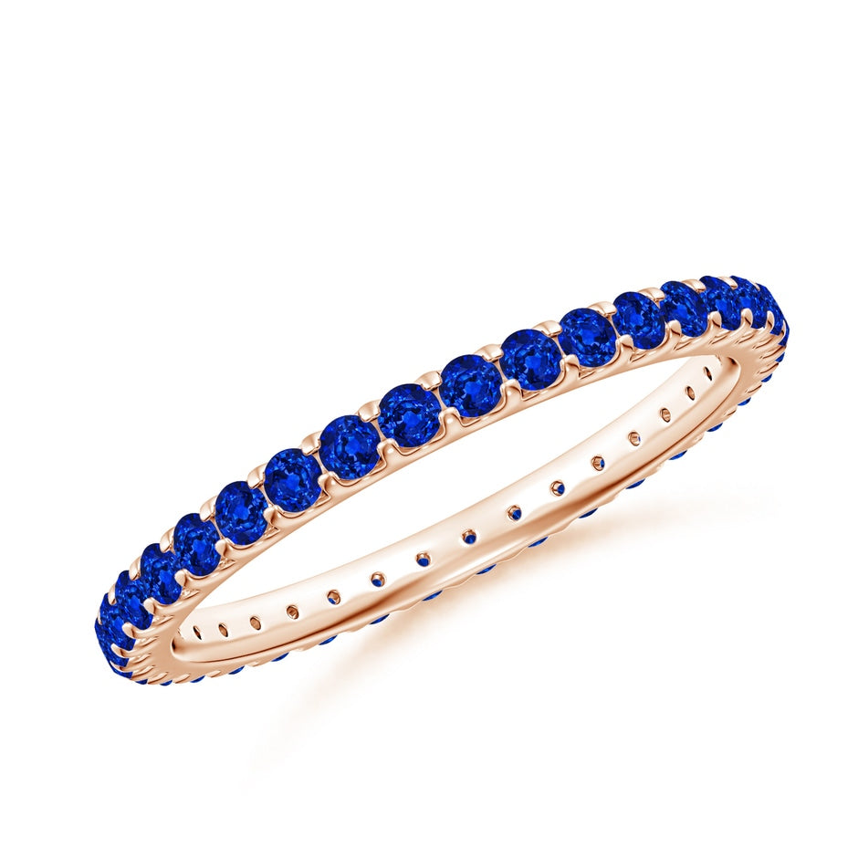 Shared Prong Set Eternity Sapphire Wedding Ring