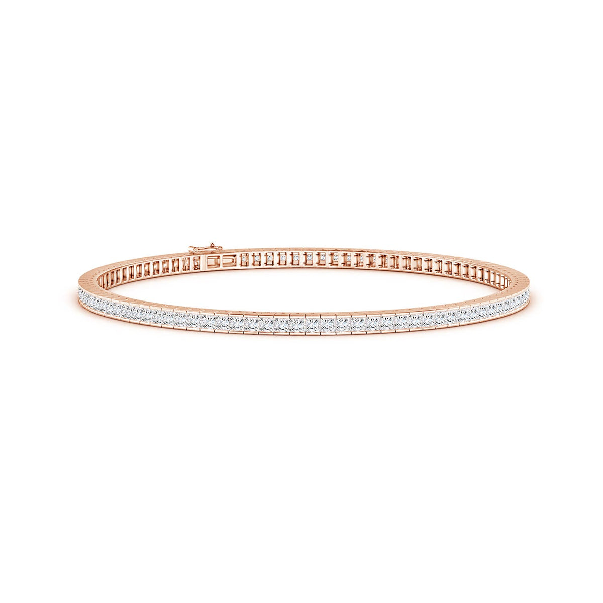 2.15 CTW Emerald-Cut and Round Diamond Station Bracelet in 18K White Gold