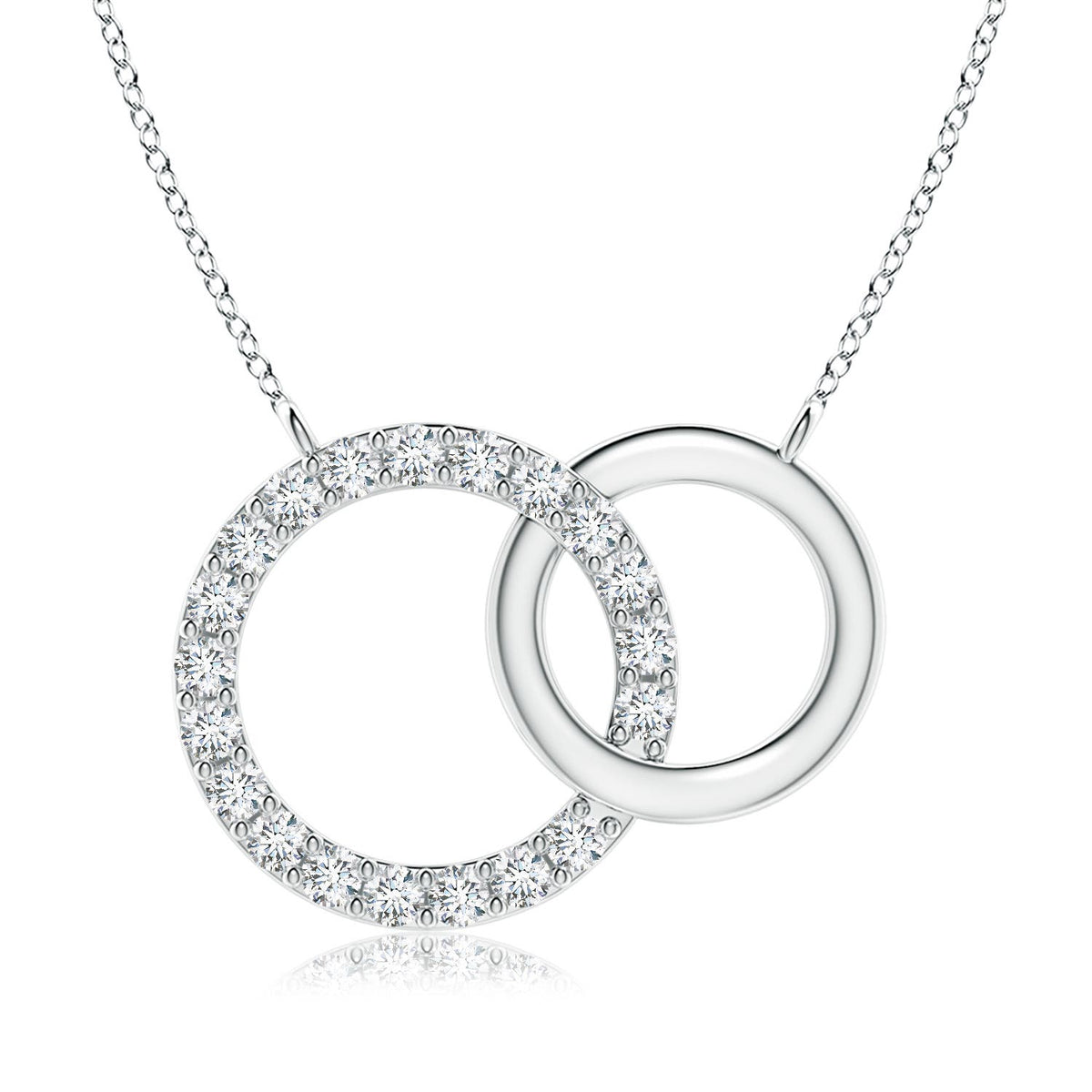 1.02 CTW Double Diamond Bypass Pendant in 14K Rose Gold