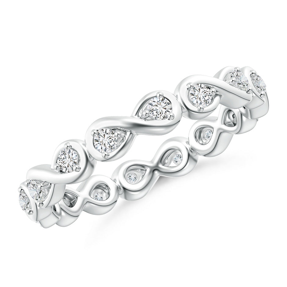 Prong Set Round Diamond Infinity Knot Wedding Ring
