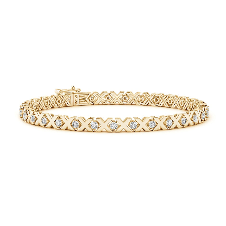 Round Diamond 'X' Motif Stackable Bracelet