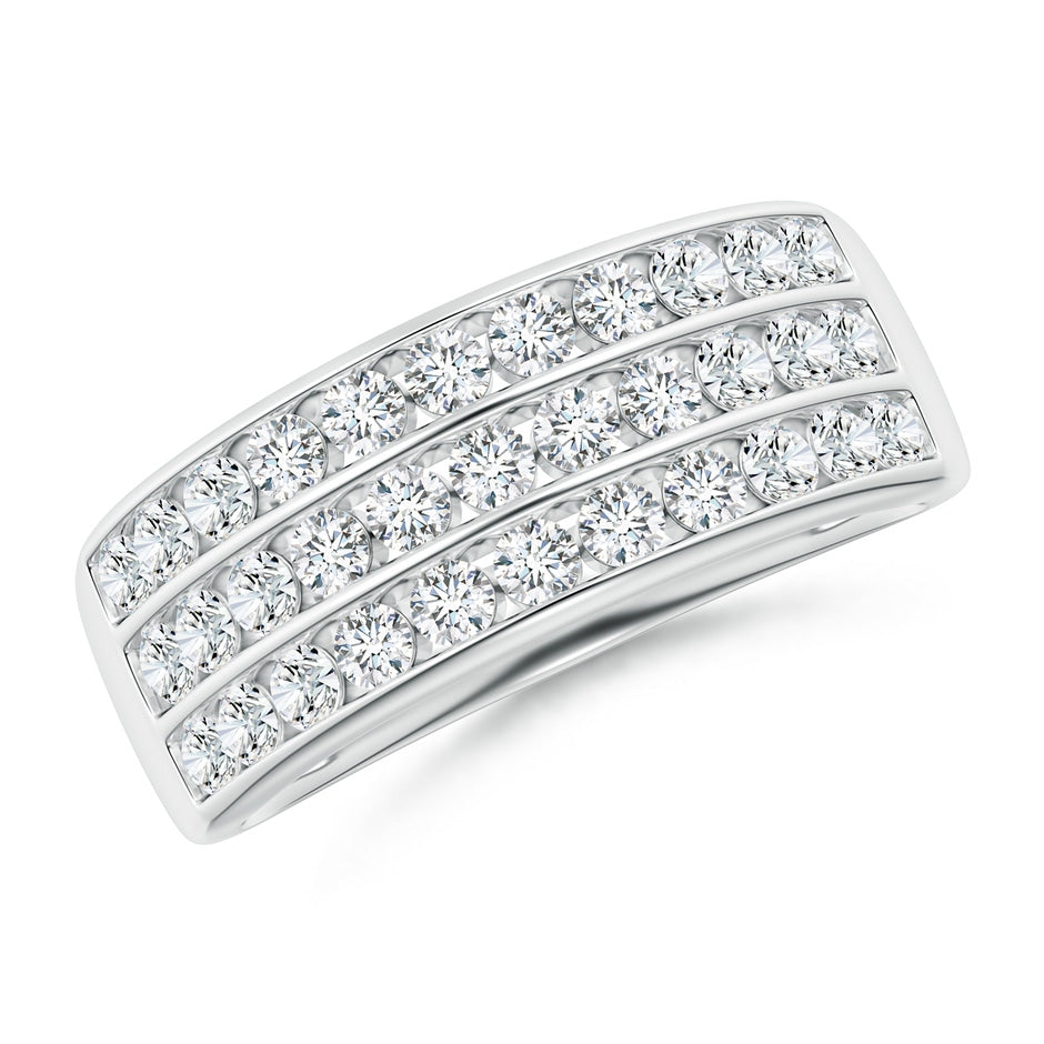Channel-Set Diamond Triple Row Anniversary Ring