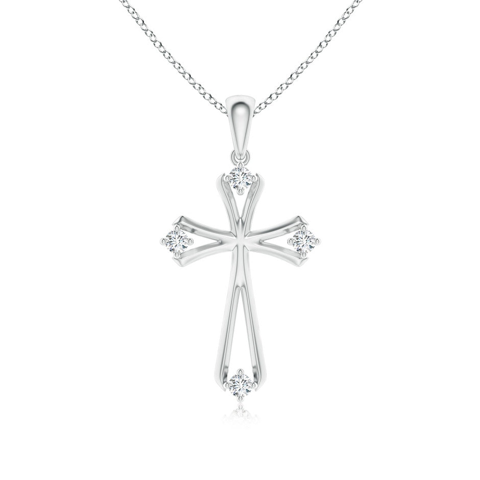 Diamond Knife-Edged Budded Cross Pendant