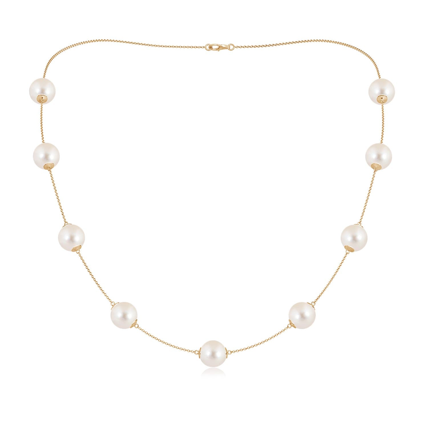 4 MM Freshwater Pearl Gemini Constellation Medallion Pendant in 14K Yellow Gold