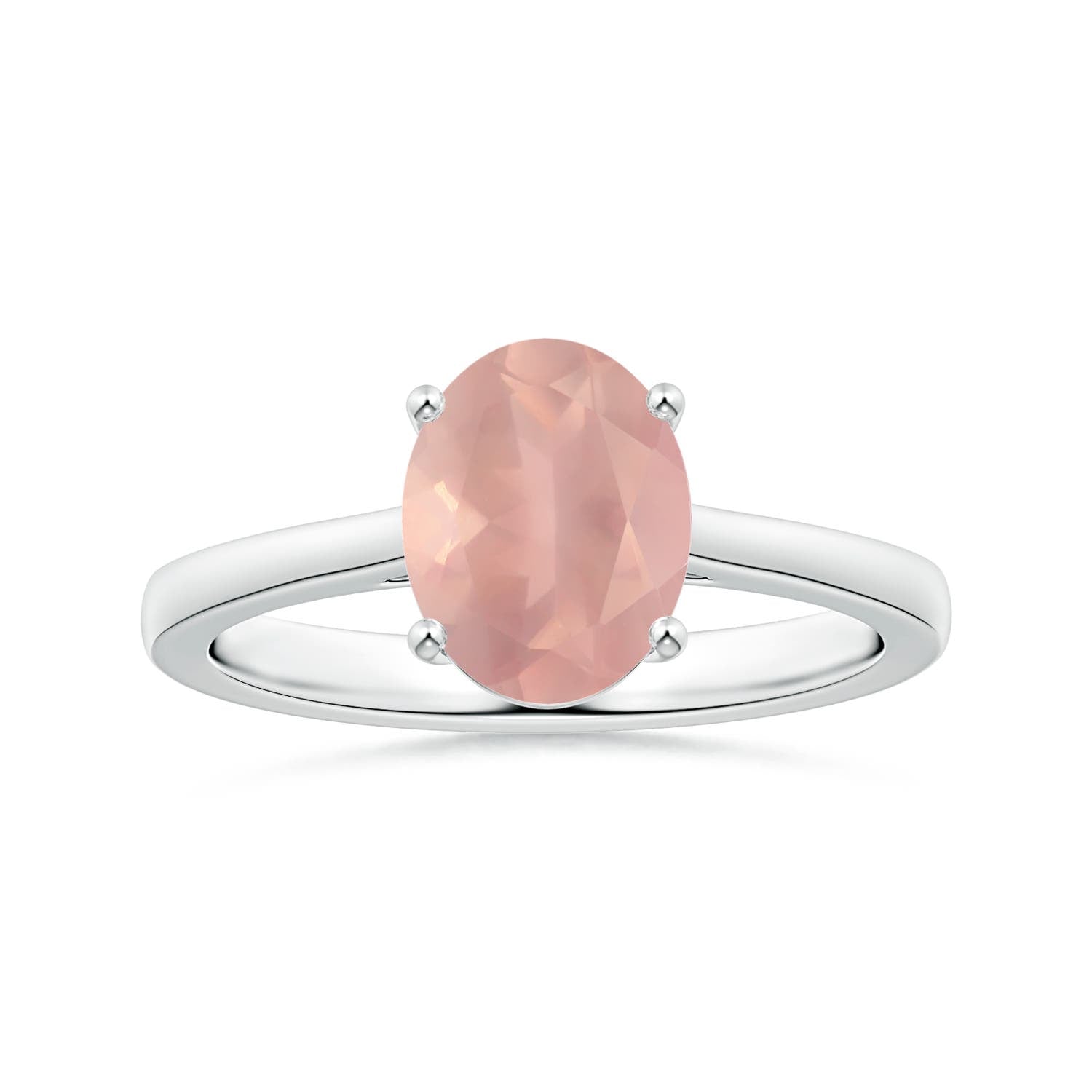 1.57 CTW Bezel-Set Pear-Shaped Rose Quartz Ring with Diamonds in 14K Yellow & Rose Gold