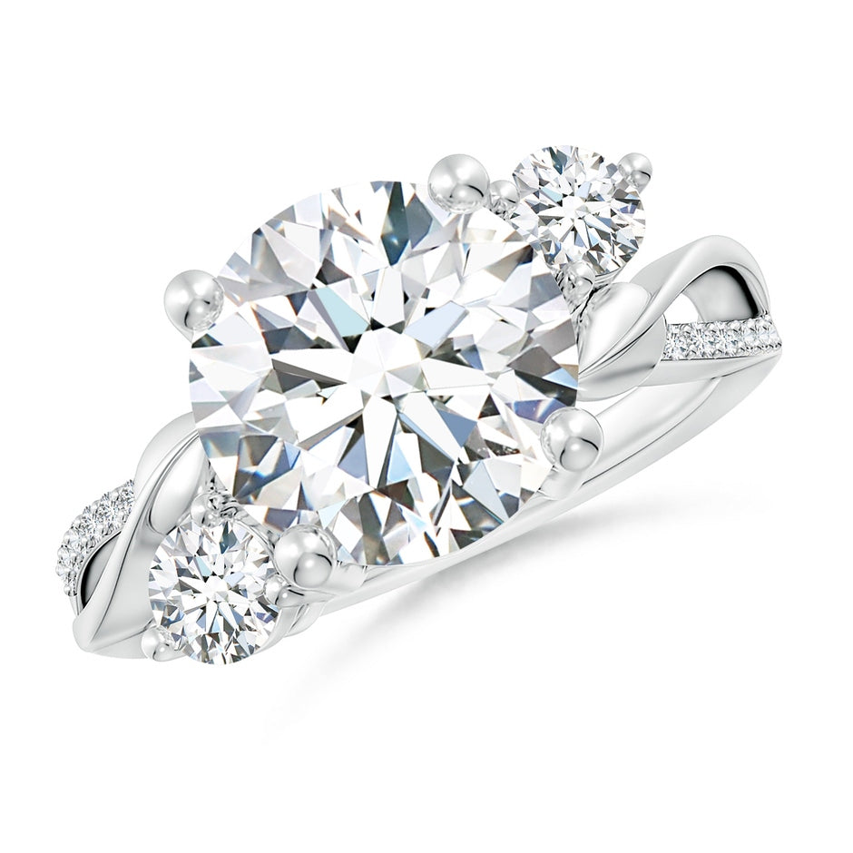 Lab-Grown Three Stone Diamond Twisted Vine Ring